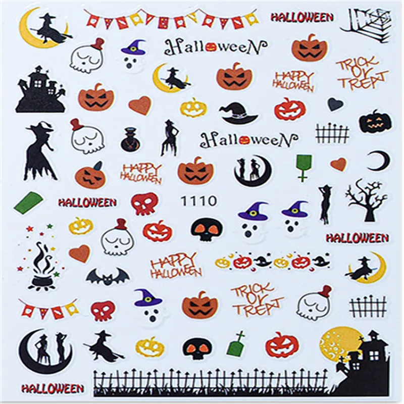 Pumpkin skull​​​​​​​ Halloween Nail Stickers