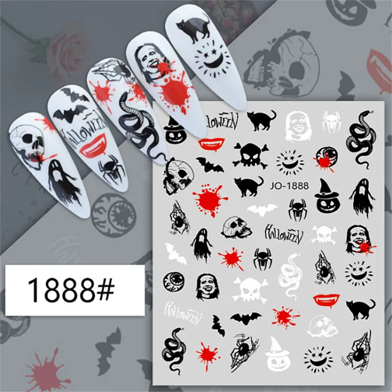 Pumpkin skull​​​​​​​ Halloween Nail Stickers